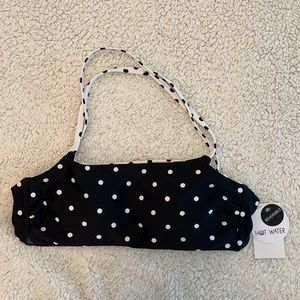 Hot Water Swimwear Swim Bandeau Top black/white dots Small Juniors